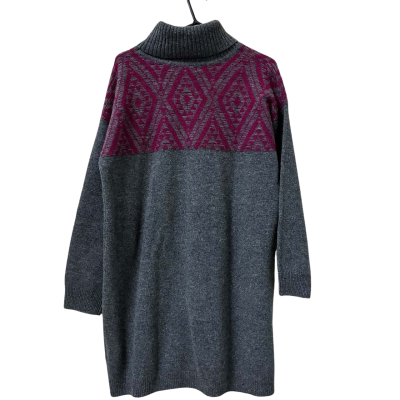  Womens  Size L Turtleneck Jumper Grey / Purple 