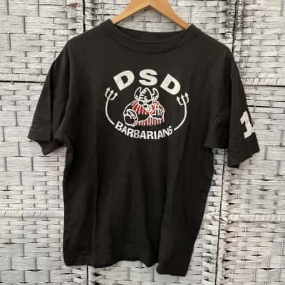 Blue Pacific  Mens DSD Barbarians  Size M Short Sleeve T-shirt Black  