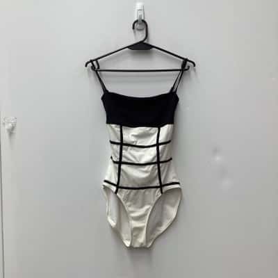 Country Road Womens Size L One-piece Bathers white with black