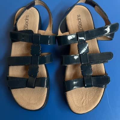 Diana Ferrari SUPER SOFT - Women's  Size 7 Sandals Navy Blue 
