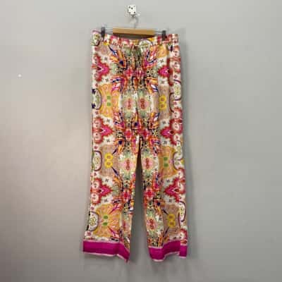 European Collection Womens  Boho Size 18 Casual Pants Multicoloured 