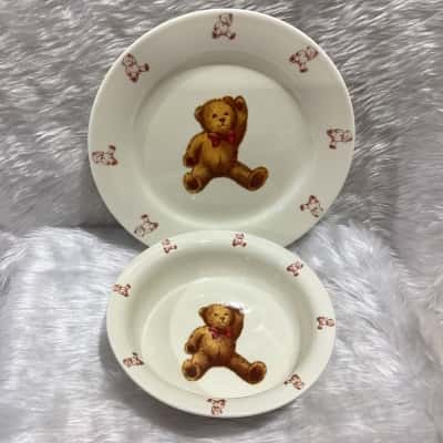 Griz “Heritage “ Teddy Bear Plate & Bowl Set
