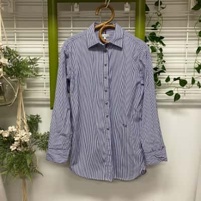 Tommy Hilfiger Womens  Size 6 Long Sleeve Shirt Striped 