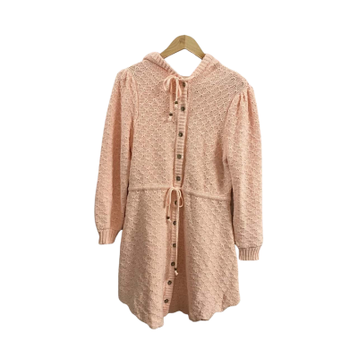  Womens  Size M Coven & Co Knit Hooded Button Up Mini Dress  