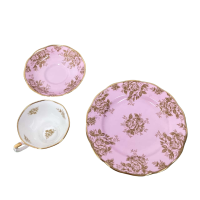 Royal Albert "100 Years - 1960's Golden Roses" Tea Trio – Bone China Cup Saucer Plate