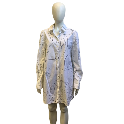 BONDI BORN Womens  Size 10 / M Shirt Collar Dress Black / White
