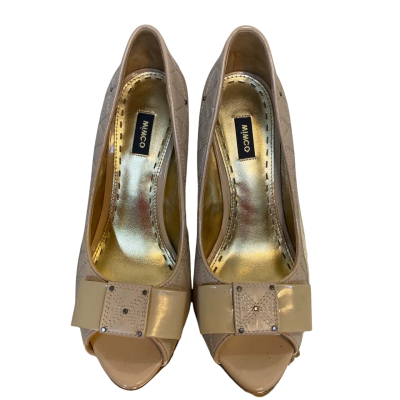 Mimco Women's Peep Toe Heels Beige- Size 37