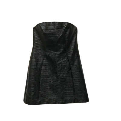 Cue Embossed Faux Leather Strapless Mini Dress