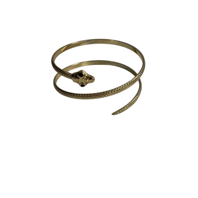  Womens Gold Tone Coiled Snake Wrap Bracelet 