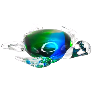 Art Glass Turtle Paperweight 14cm Long - See Pics  (brica shelf)