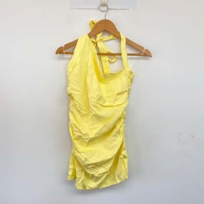 Pepper Mayo  Yellow Halter Neck Mini Dress  Size 12 