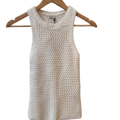  St Agni Crochet Womens Tank  Size XXS Off White 