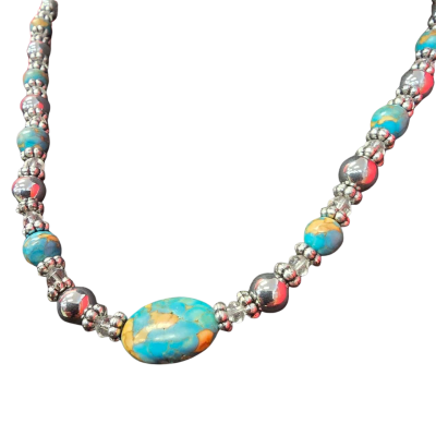  Womens Turquoise Magnetic and Magnetic Close Necklace