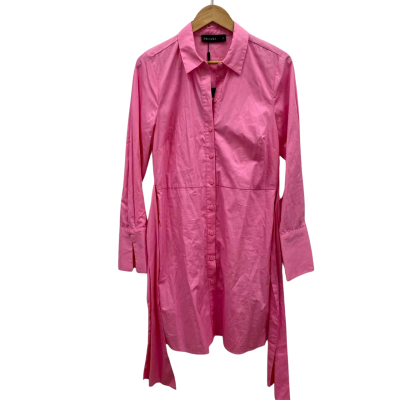 Decjuba Women's Size 12 100% Cotton Shirt Dress Baby Pink RRP$130