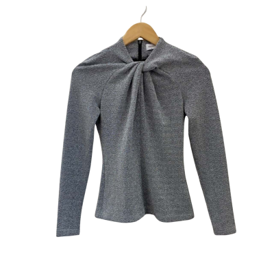 Sheike Womens  Size 8 Long Sleeve Top Silver Metallic