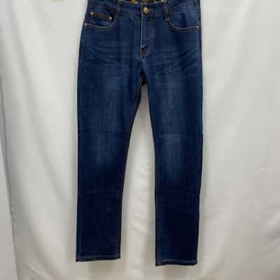 Mens Denim Pants Size 30 Navy Blue 