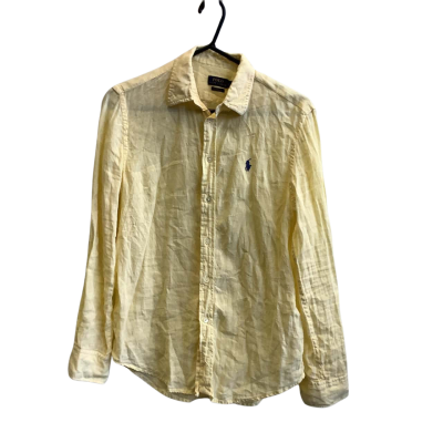 Polo Ralph Lauren Men's Size S Linen Long Sleeve Shirt Yellow 