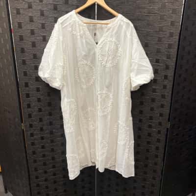 Hammock & Vine Womens  Size 12 Short Sleeve Dress  White 
