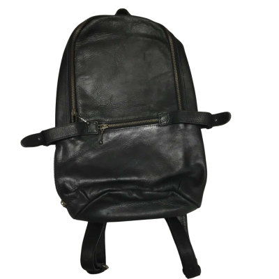 Leonard St Black Leather Backpack