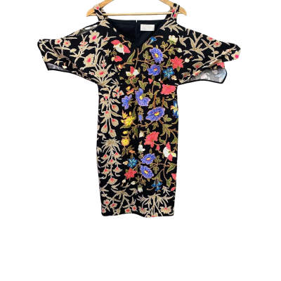 Peter Pilotto Womens  Size 8 Floral Dress Black  / Brown / Purple 