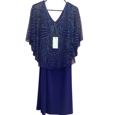 Layla Jones Womens Size 16 Blue Midi Beaded Dress  
