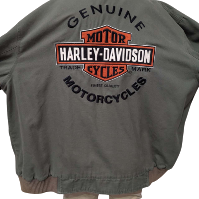 Harley Davidson Mens Reversible 3XL Biker / Hood Jacket Khaki 