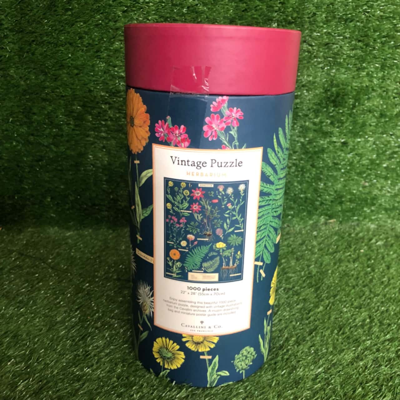 Cavallini – Puzzle 1000 Pièces – Botanic Garden – Tube 25 Cm – Sac En Mousseline – 51 X 71 Cm – Vintage