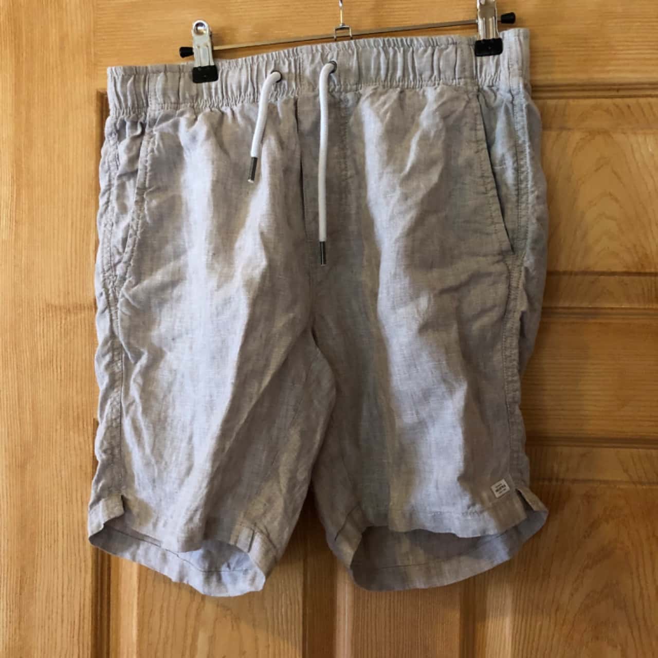 M Stone Coloured Linen Shorts