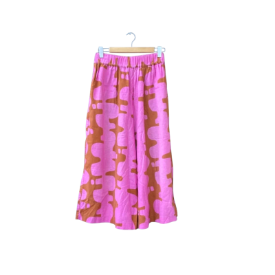 Obus Size 3 Wide Leg Pants Brown/Multicoloured/Pattern/Pink  
