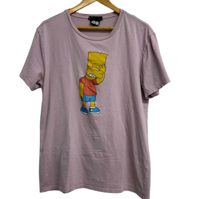 Bershka Unisex Size M Purple Bart Simpson T-Shirt
