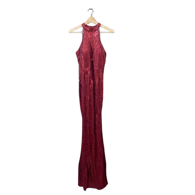 Miss Ord Size S Halter Neck Dress Maroon BNWT