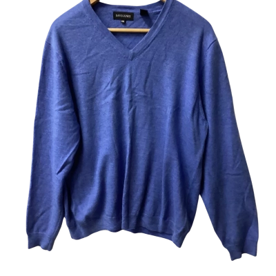 David Jones Mens V-Neck   Extra fine merino wool Jumper Blue C