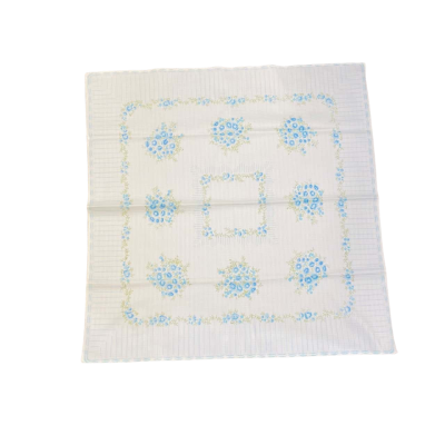 Vintage Square Tablecloth 82 x 82 cm   White with Blue Flowers    LM SR