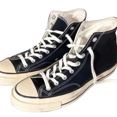 Converse Chuck 70 Black Canvas High-Top Sneakers - Unisex Size Men's 10 / Women's 12