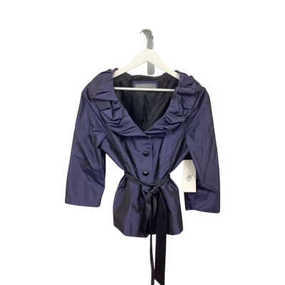 Anthea Crawford Australia Metallic Purple Taffeta Structured Jacket Size 16 BNWT