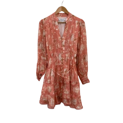 Forever New Womens  Size 12 Skater Dress Floral / Peach 