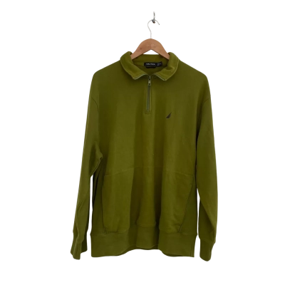 Nautica Mens  Size XL Quarter Zip Jumper Green 