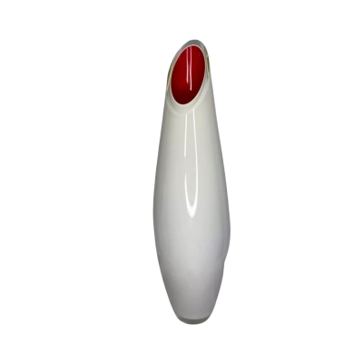 White Vase with red interior