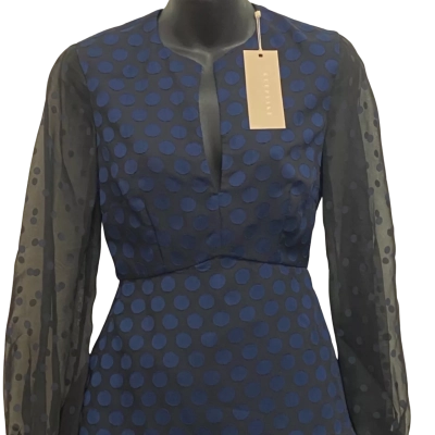 Keepsake the Label Womens  Size S Long Sleeve Top Blue / Pattern / Polka Dot 