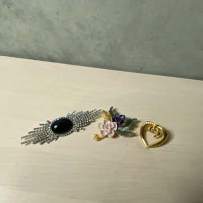 "Black" 3x Brooch Bundle 