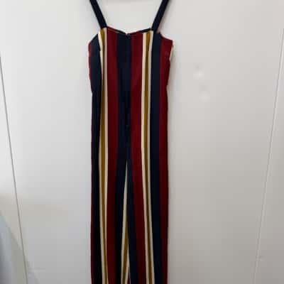 Stanley Siu Cotton Blend Striped Overalls - Size M 