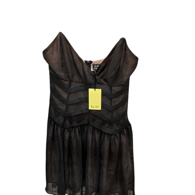 Bardot Womens  Size 12 Mesh Mini Dress Black  / Nude 