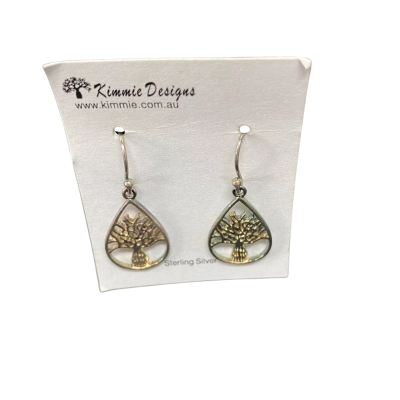  Womens Kimmie Designs Boab Teardrop Earrings 925 Silver 