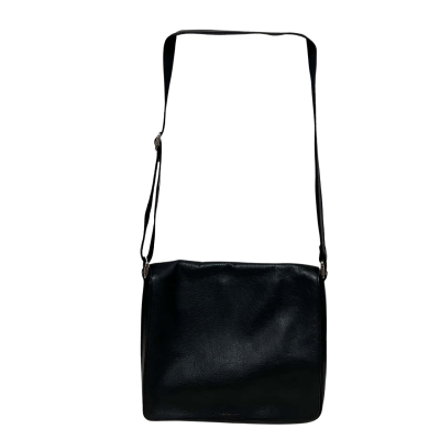 Oroton Womens Leather Messenger Bag Black  