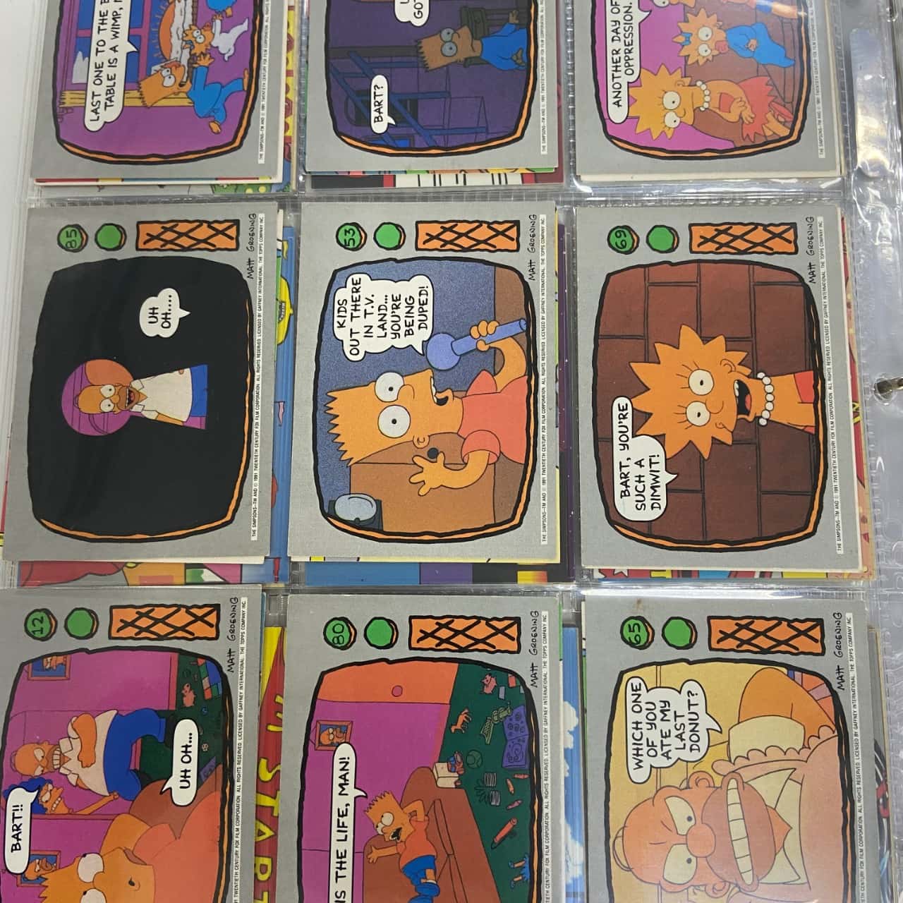 Simpsons 1990 Topps Trading Cards s Simpsons 1990 Topps Trading Cards s
