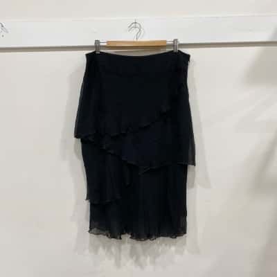 Carla Zampatti Womens  Size 12 Midi Skirt Black  