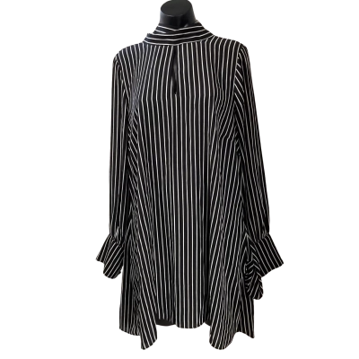 City Chic Womens  Size S Casual Dress Black  / Pinstriped / White 