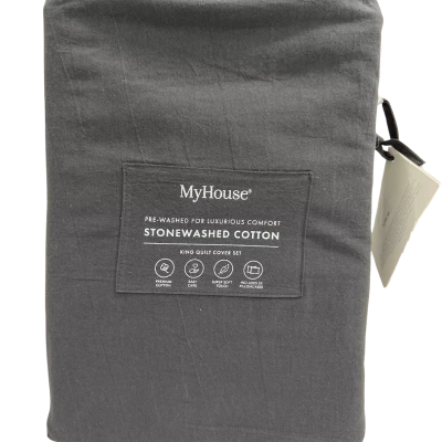 MyHouse King Quilt Cover Set Grey