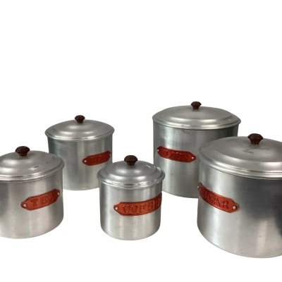 Vintage Aluminium Canisters