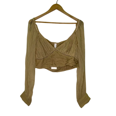 Tigerlily Womens  Size 14 Long Sleeve Top Beige 
